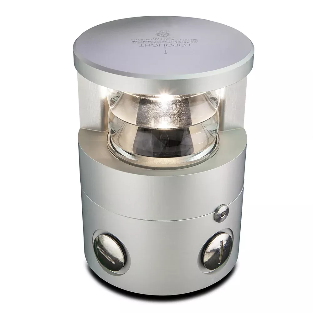 Lopolight Series 300-038 – Double Stacked Masthead Light – 5NM – Horizontal Mount – White – Silver Housing [300-038]