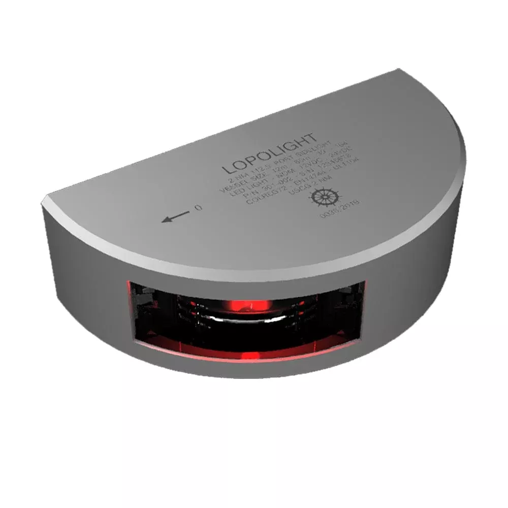 Lopolight Series 301-002 – Navigation Light – 2NM – Vertical Mount – Red – Silver Housing – 6M Cable [301-002-6M]