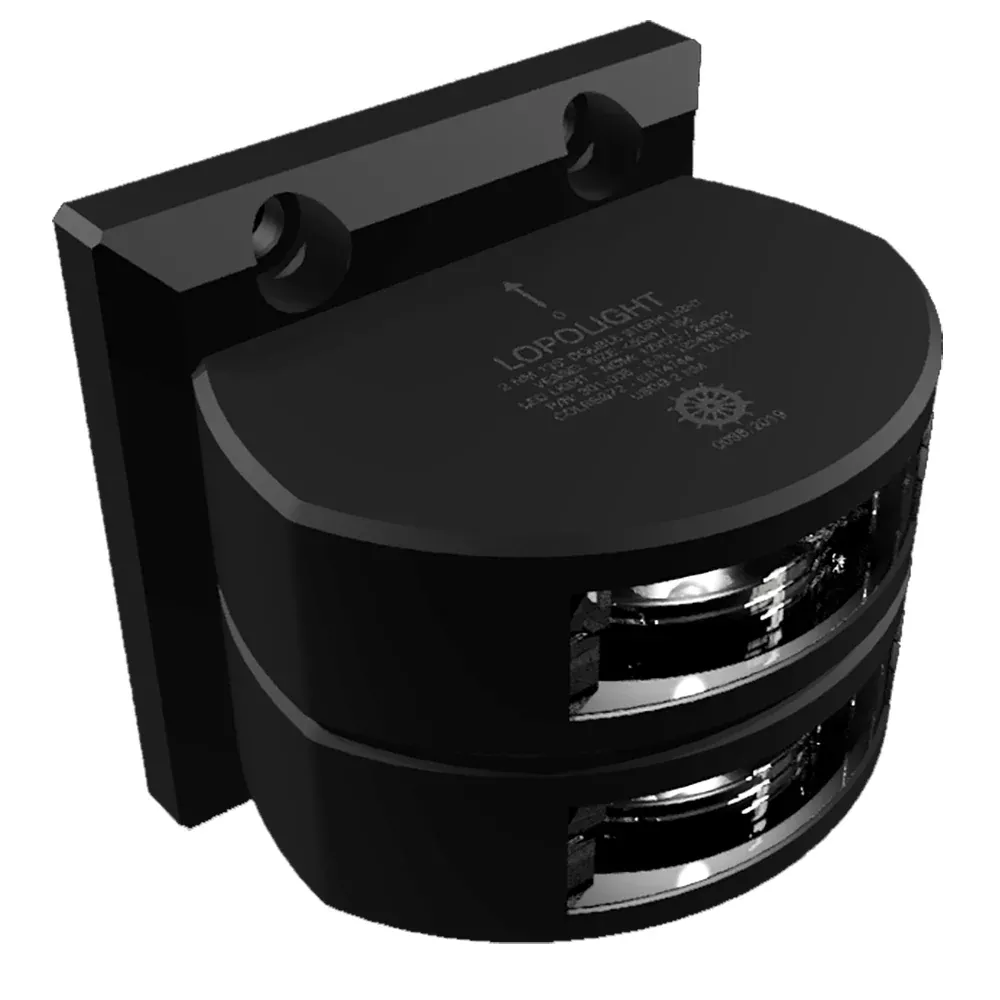 Lopolight Series 301-006 – Double Stacked Stern Light – 2NM – Vertical Mount – White – Black Housing[301-006ST-B]