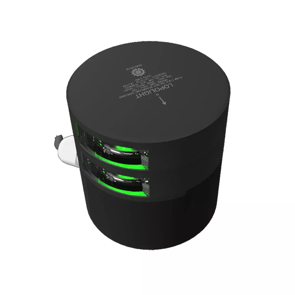 Lopolight Series 301-108 – Double Stacked Navigation Light – 3NM – Horizontal Mount – Green – Black Housing [301-108ST-B]