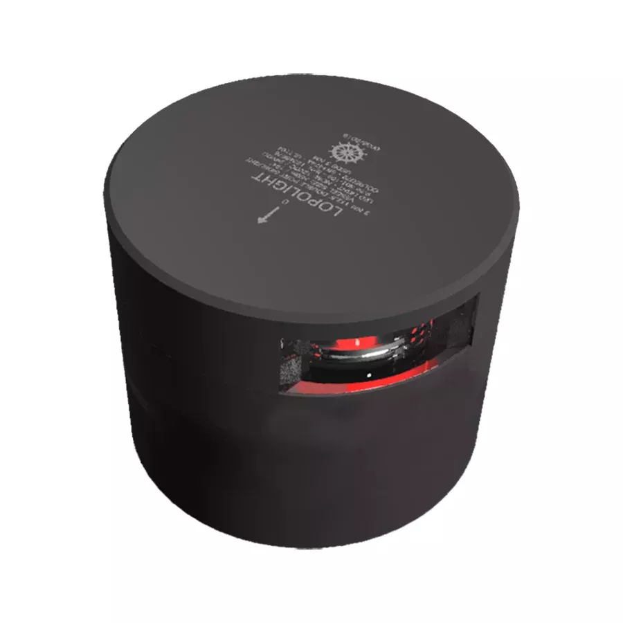 Lopolight Series 301-109 – Navigation Light – 3NM – Horizontal Mount – Red – Black Housing [301-109-B]