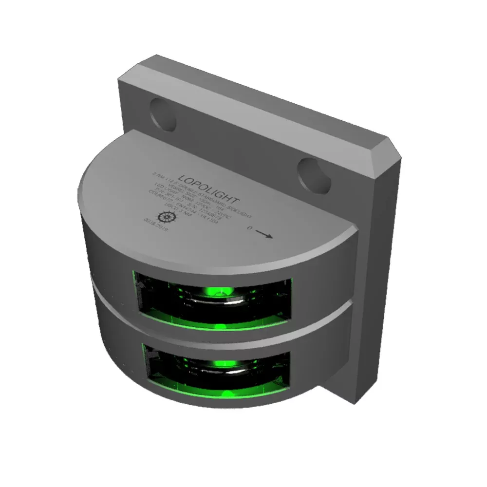 Lopolight Series301-101 – Double Stacked Starboard Sidelight – 3NM – Vertical Mount – Green – Black Housing [301-101ST-B]