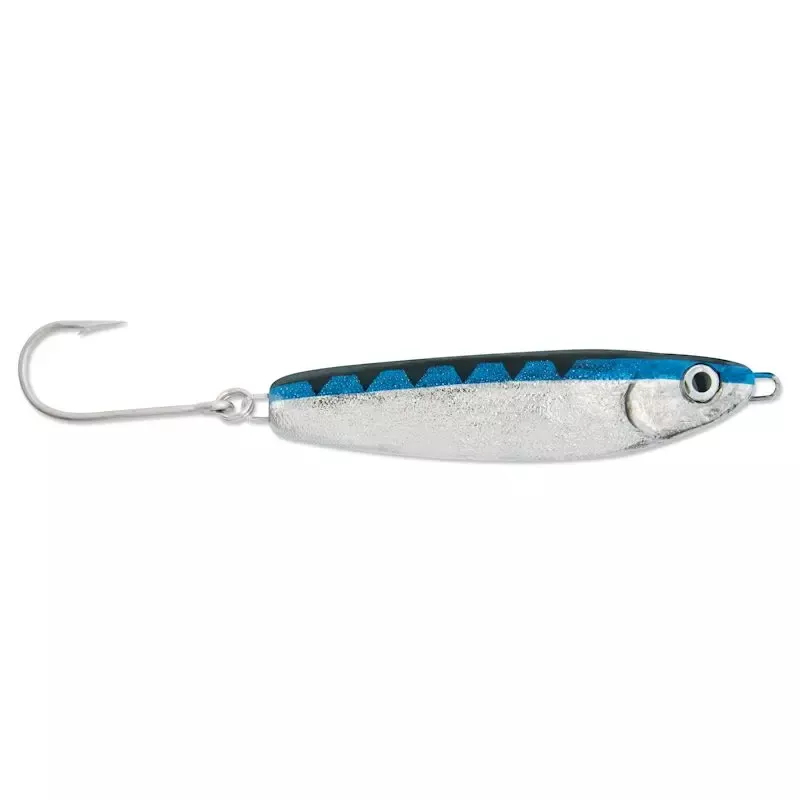 Luhr-Jensen Crippled Herring Spoon Nickel/Neon Blue Back 3/4 oz.