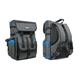 Lunkerhunt LTS Fishing Tackle Backpack with 2 Rod Holders + 3 Tackle Boxes, Lighweight Spacious 30L Interior, Zipperless Design