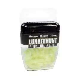 Lunkerhunt Wax Worm Bait Jar - 0.8" - Glow