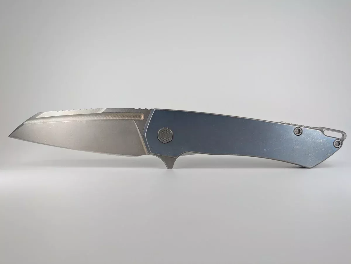 MachineWise Mojave Denim (S90V | Lightwash | Smooth Handle) Framelock Folding Knife #542 *BLEM*