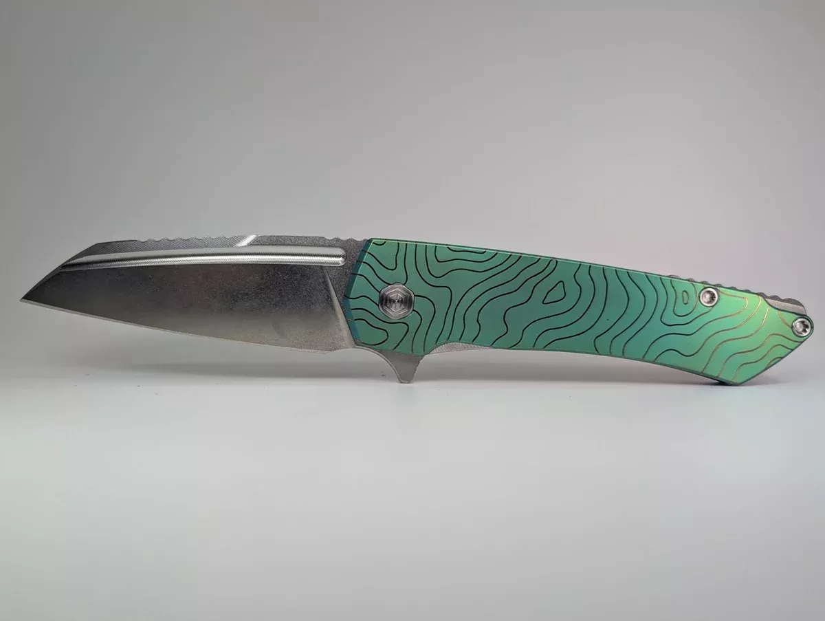 MachineWise Mojave Green Topo (CPM S90V | Stonewash | Smooth Handle) Framelock Folding Knife #722