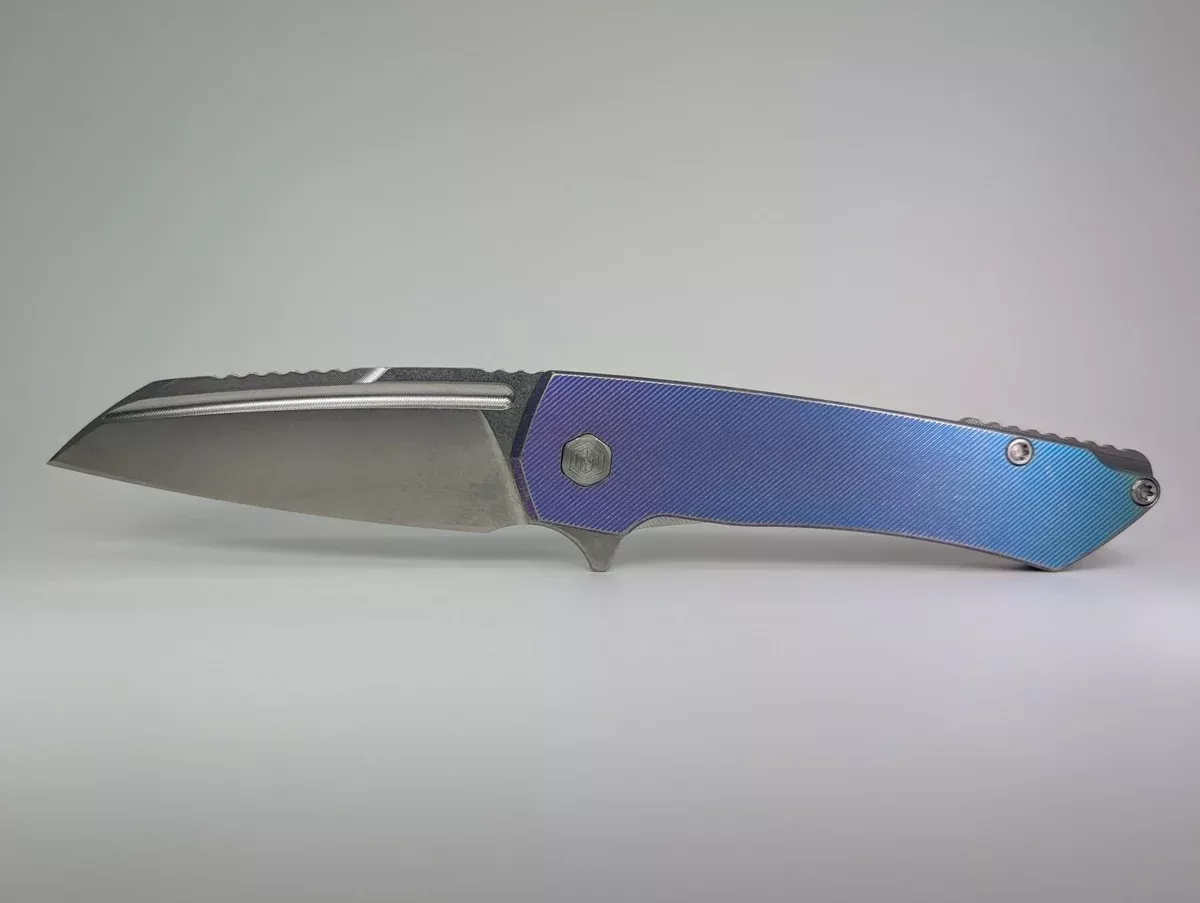 MachineWise Mojave Midnight w/ Distress (Stonewash | Fine Step | Fine Step Clip) Framelock Folding Knife #724