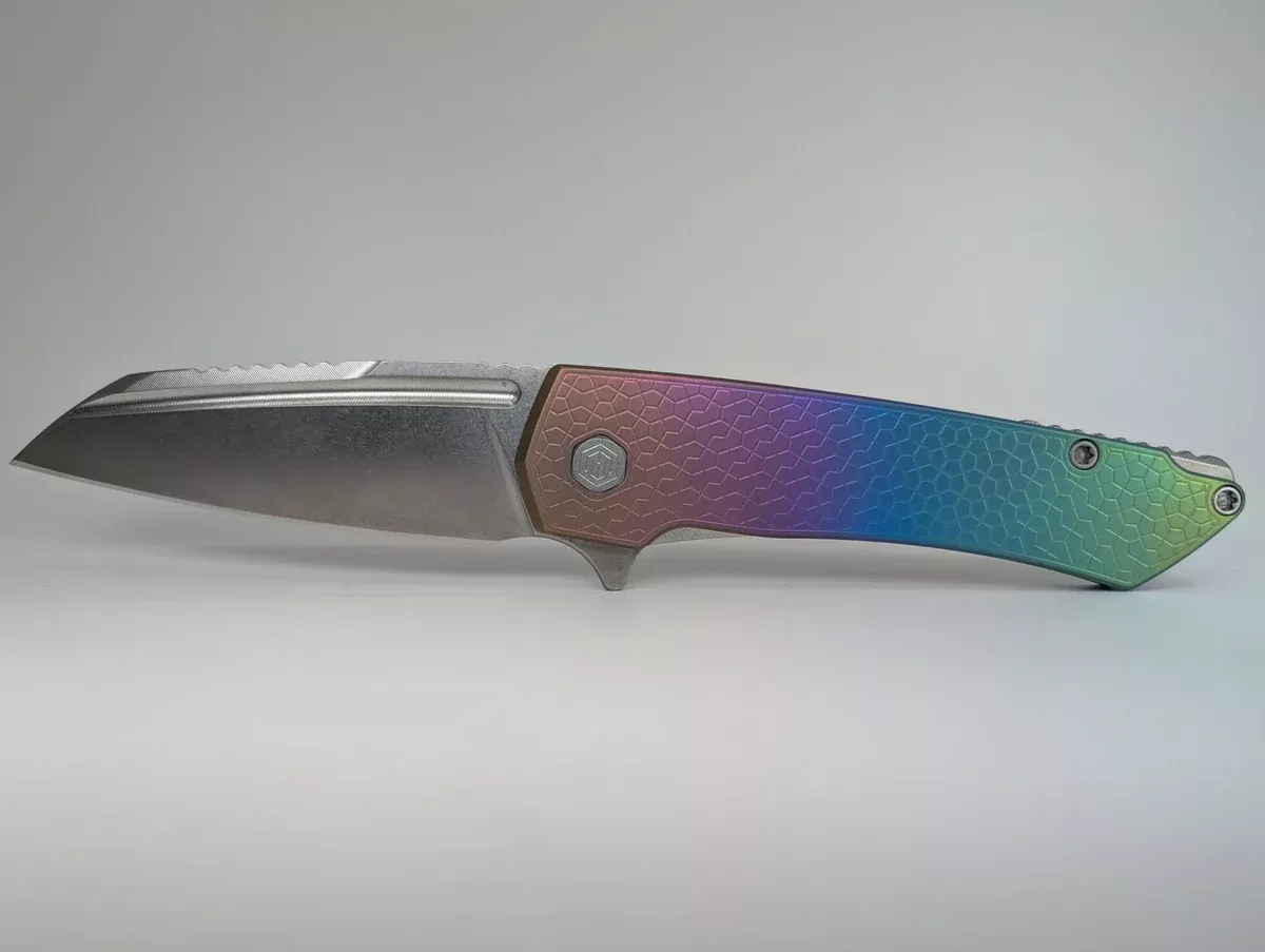 MachineWise Mojave Rainbow Lanyardless Framelock Folding Knife #676