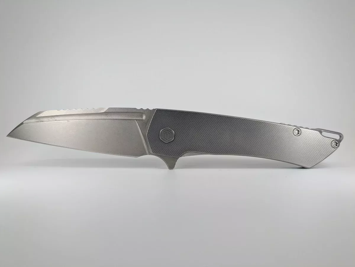MachineWise Mojave Raw Ti (CPM S90V | Lightwash | Fine Step) Framelock Folding Knife 582 *BLEM*