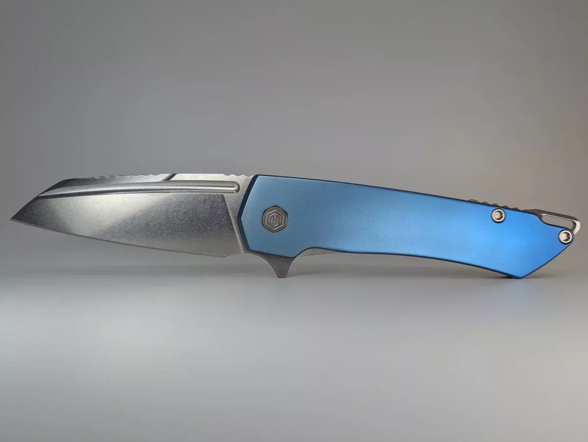 MachineWise Mojave Sky Blue Fade (CPM S90V | Smooth) Framelock Folding Knife #469