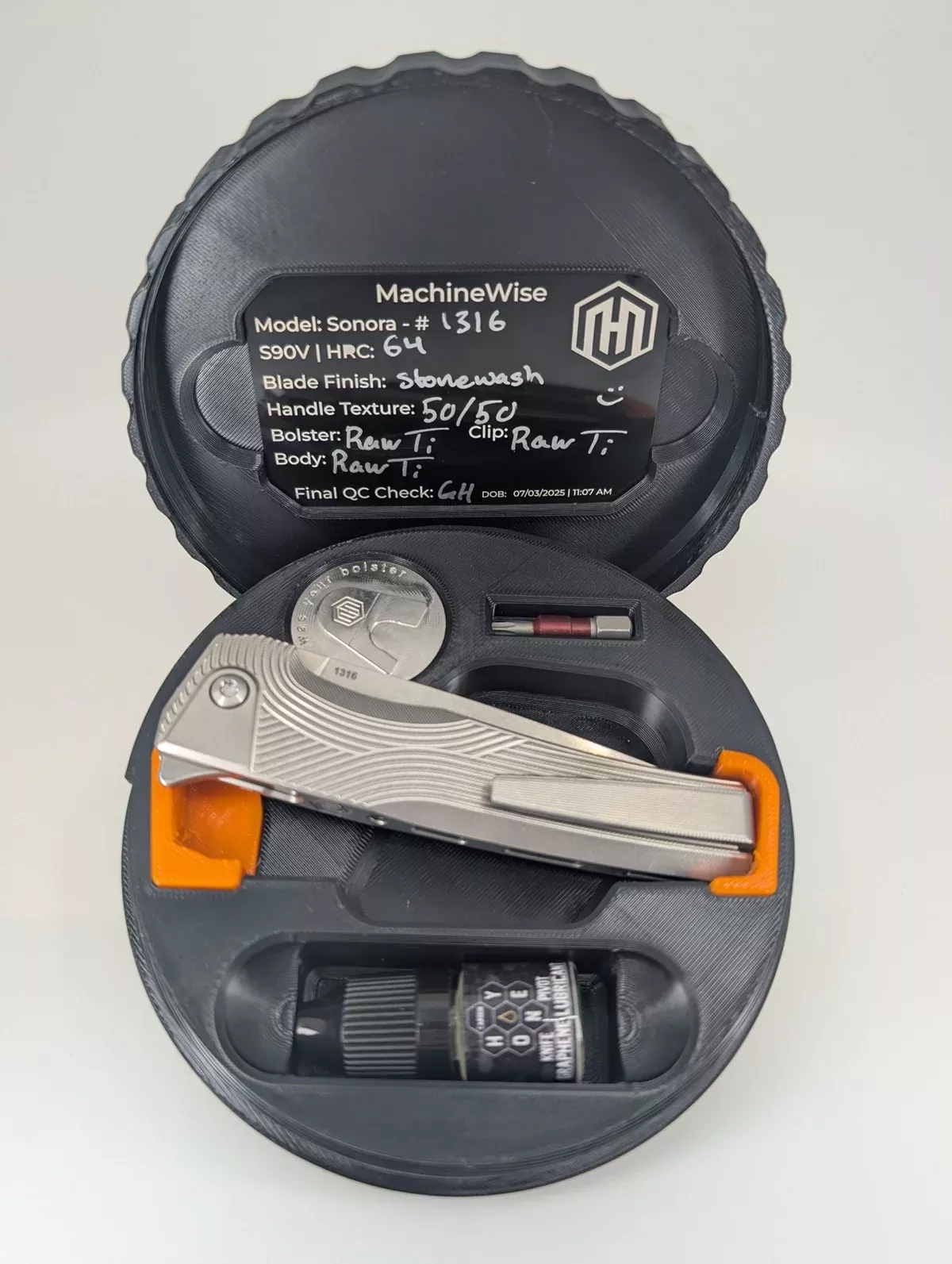 MachineWise Sonora “50 / 50” Streamline Titanium Buttonlock Folding Knife