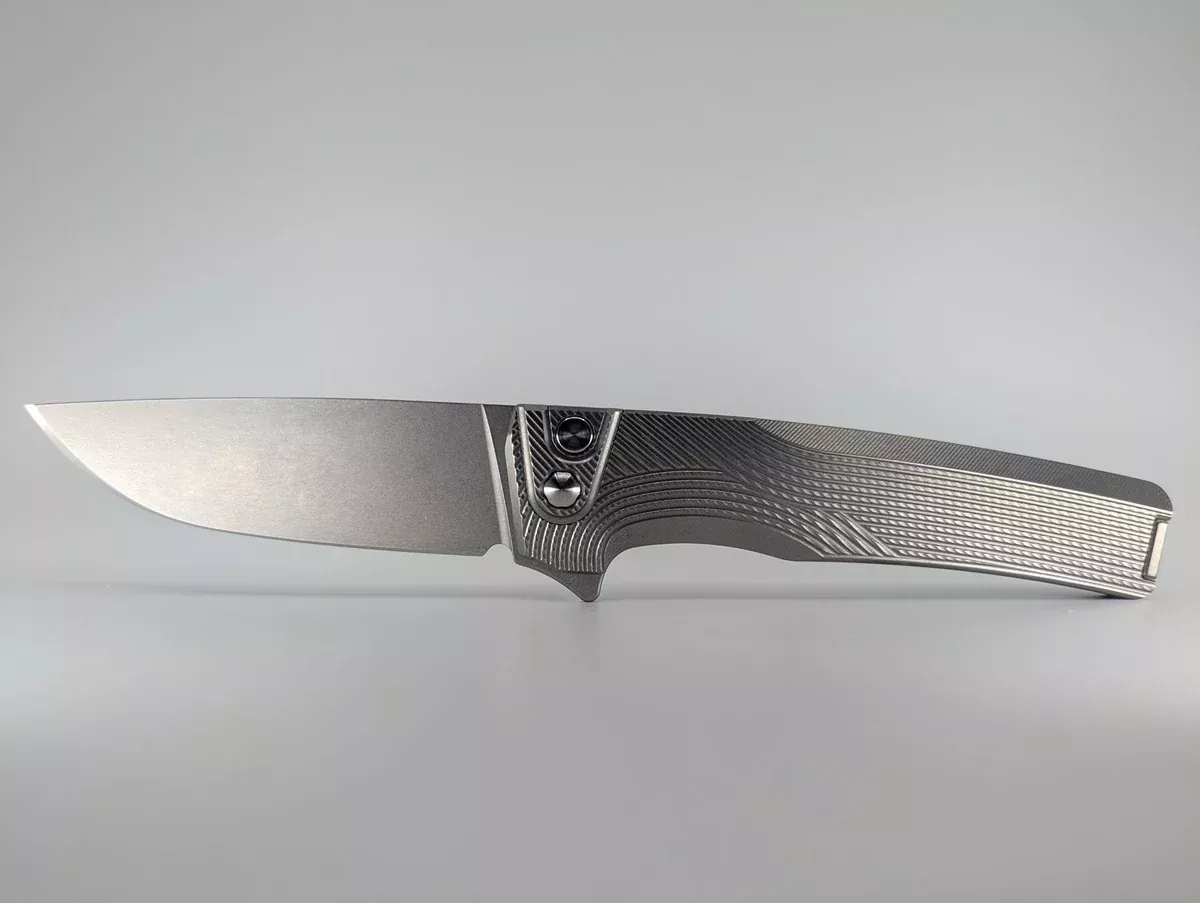 MachineWise Sonora Raw Ti (S90V | Titanium Bolster | Streamliner Handle) Buttonlock Folding Knife #1382