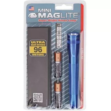 Maglite AA Mini Maglite Blue Flashlight with Holster