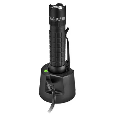 Maglite TRM1RA4 MAG-TAC LED Rechargeable Flashlight System, Crowned Bezel, Black