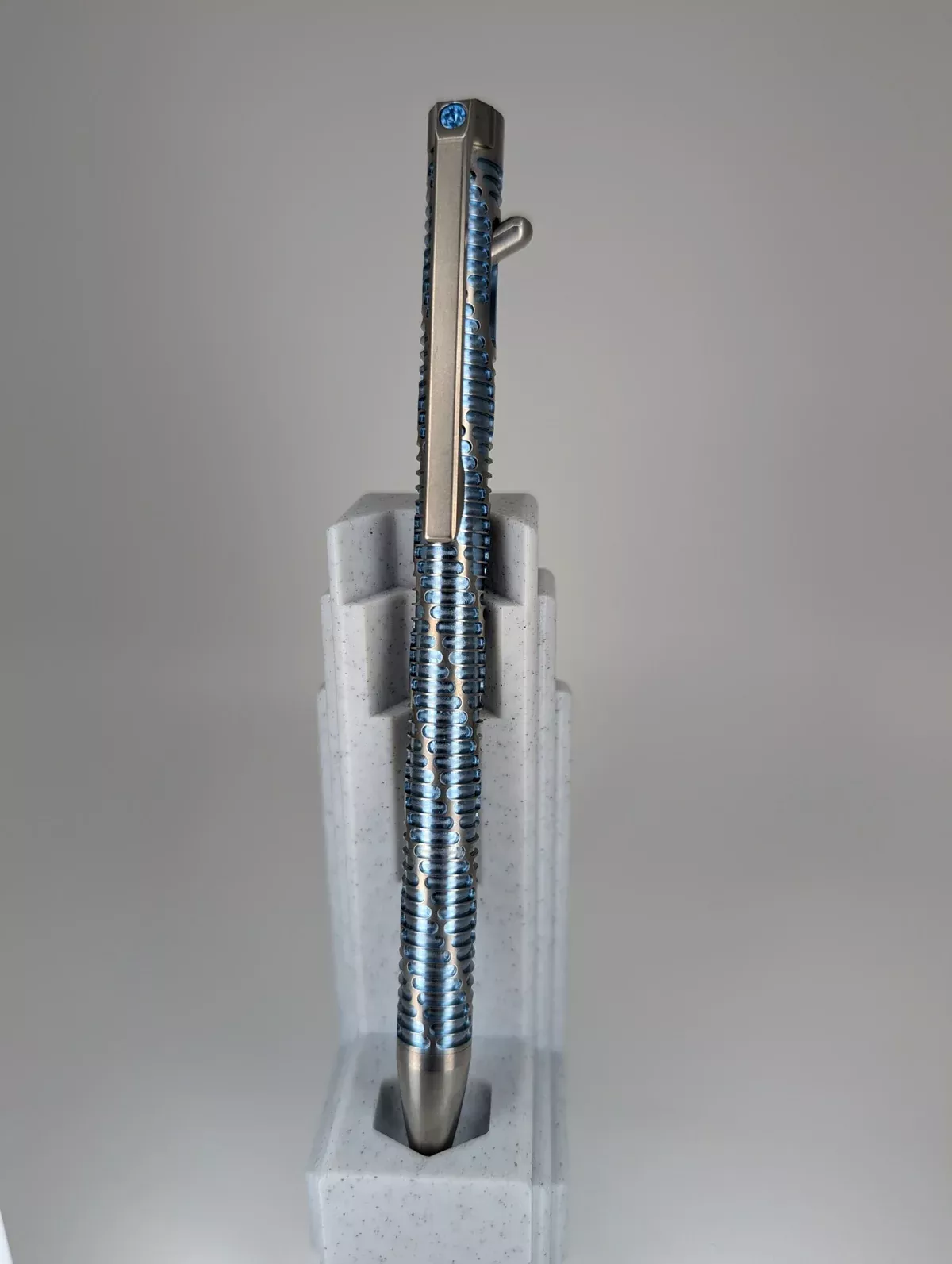 Magnus Clickshift "Helix" Light Blue Titanium Ballpoint Pen