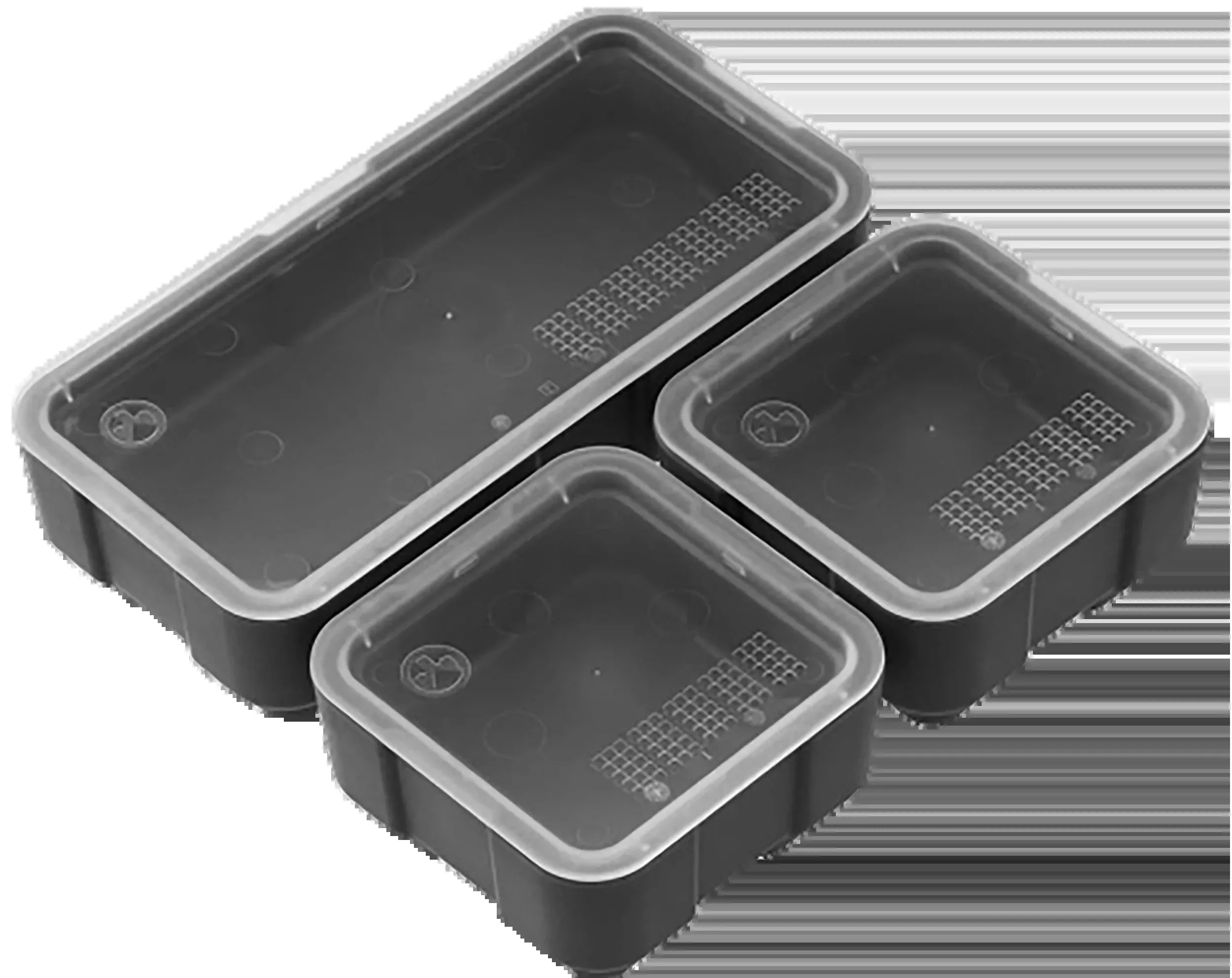 Magpul DAKA Storage Bin Set, Black Polymer with Transparent Lids, 3-Piece — MAG1389BLK