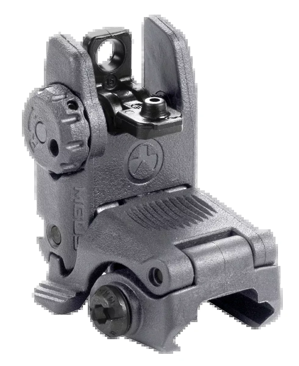 Magpul MBUS Rear Flip-Up Sight, Stealth Gray Polymer, Spring-Loaded for AR-15/M16, MAG248GRY