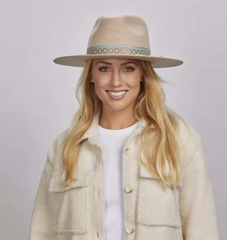 Maldives Moon Felt Fedora Hat – Wide Brim Rancher Style