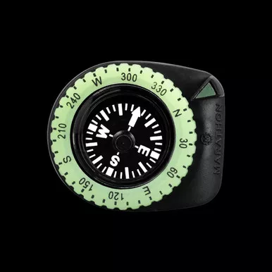 Marathon Clip on Glow in The Dark Compass