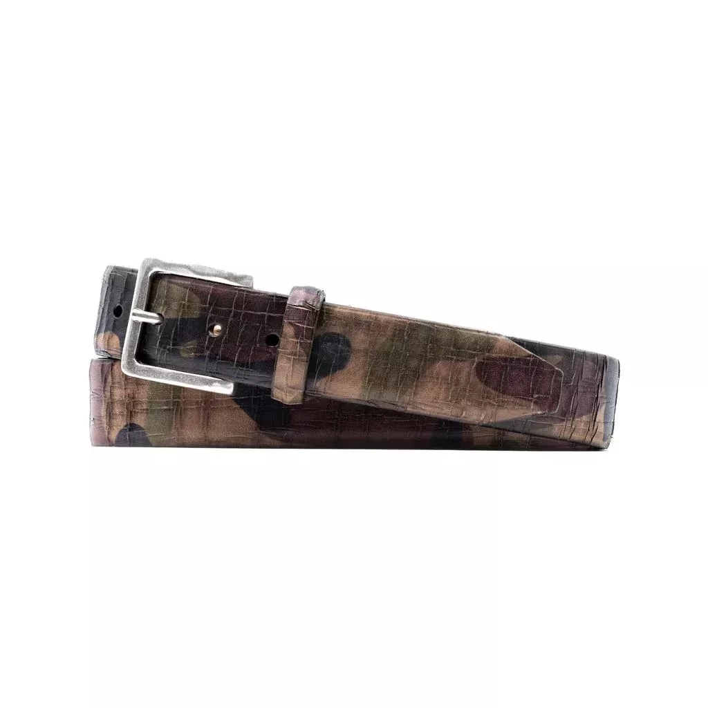 Martin Dingman Beau Italian Camo Saddle Leather Belt