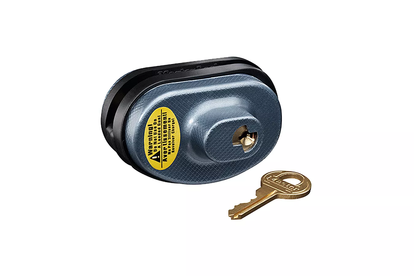 Master Lock Trigger Guard Lock Keyed Alike Open With Key Blue Steel/Zinc Adjustable Firearm Fit- Universal