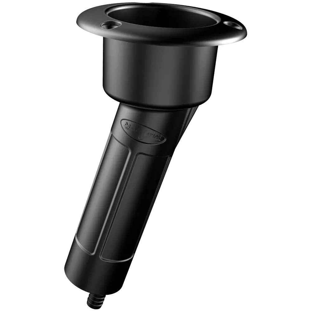 Mate Series Plastic 15 RodCup Holder – Drain – Round Top – Black [P1015DB]