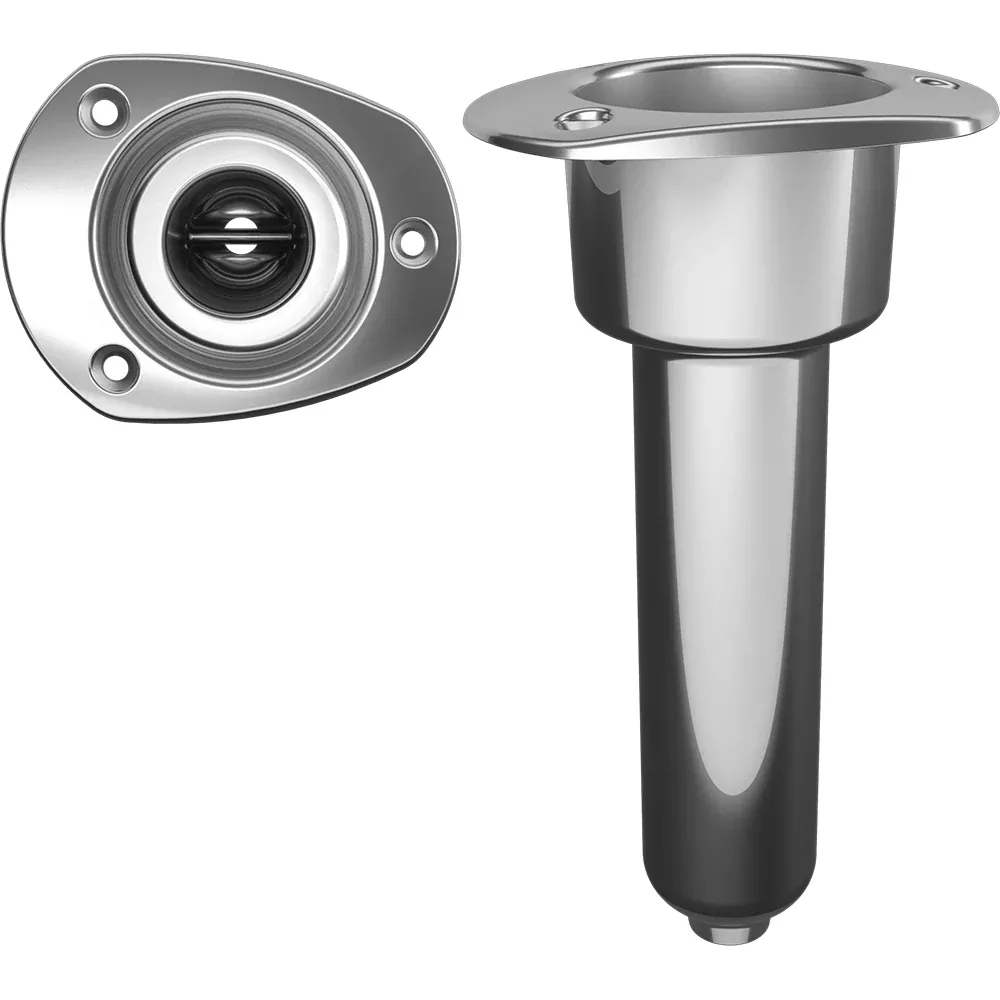 Mate Series Stainless Steel 0 RodCup Holder – Drain – Oval Top [C2000D]