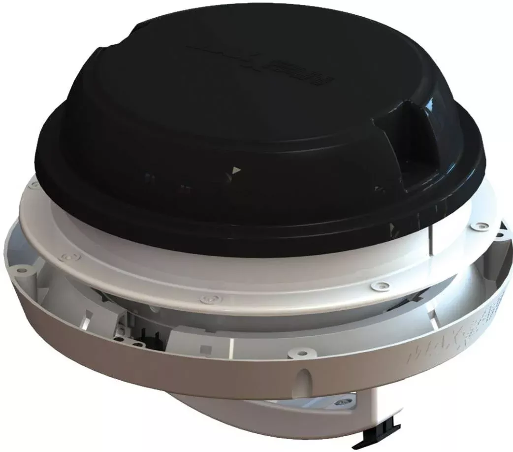 Maxxair MaxxFan Dome Plus with LED Lighting, Black• 00-03810B