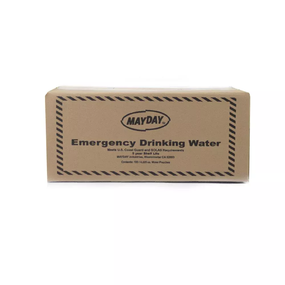 Mayday Water Pouch - Emergency Water Supply - 4.2 Oz/125Ml 100 Pack