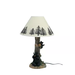 MayRich Company Black Bear Table Lamp - 21" Height - Mama Bear & Cubs
