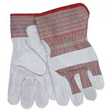 MCR Safety 1270B Split C Grade Shoulder Leather Palm Work Gloves w/ 2.5" Plasticized Cuff