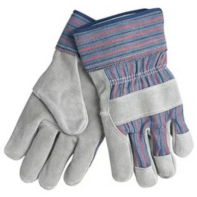 MCR Safety 1300 B Grade Split Select Shoulder Leather Palm Work Gloves w/ 2.5" Rubberized Cuff
