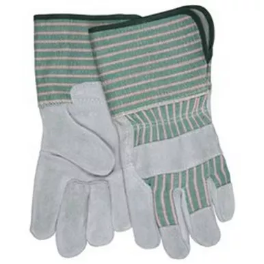 MCR Safety 1360 Split Leather Palm Work Gloves w/ 4.5" Rubberized Cuff