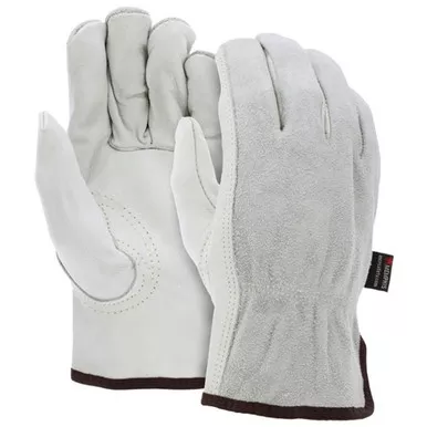 MCR Safety 32056 CV Grade Grain Cow Palm, Split Back Leather Drivers Work Gloves