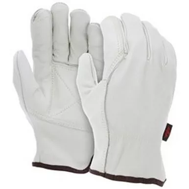 MCR Safety 32113DP Select Grade Grain Cow Leather, Double Palm Drivers Work Gloves