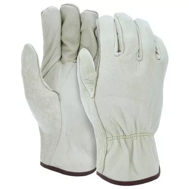 MCR Safety 3400 Select Grade Unlined Grain Pigskin Leather Drivers Work Gloves w/ Straight Thumb