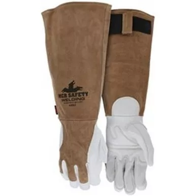 MCR Safety 4892 Premium Top Grain Goatskin Leather Palm, Split Cowskin Back, Kevlar Sewn Welding Gloves w/ 10" Cow Leather Cuff