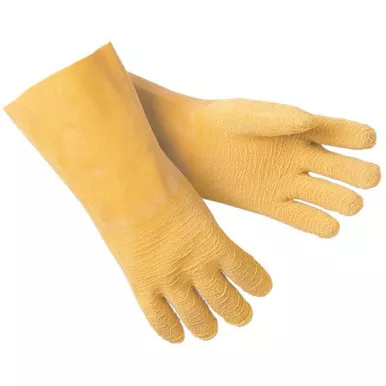 MCR Safety 6845 12" Fully Rubber Coated, Interlock Lined Latex Gloves w/ Crinkle Texture Finish
