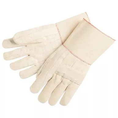 MCR Safety 9132G Hot Mill 32 oz. Heat Resistant Cotton, Burlap Lined Work Gloves w/ 5" Plasticized Gauntlet Cuff & Knuckle Strap