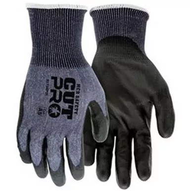MCR Safety 92738PU Cut Pro 18 Gauge HyperMax™ Shell, Polyurethane Coated Palm & Fingertips, Cut, Abrasion & Puncture Resistant Work Gloves