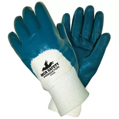 MCR Safety 9750 Predator Nitrile Palm, Jersey Lined, ActiFresh Treated Work Gloves w/ Knit Wrist