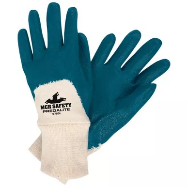 MCR Safety 9780 Predator Fully Rough Nitrile Coated, Jersey & Foamed Lined, ActiFresh Treated Work Gloves w/ Safety Cuff