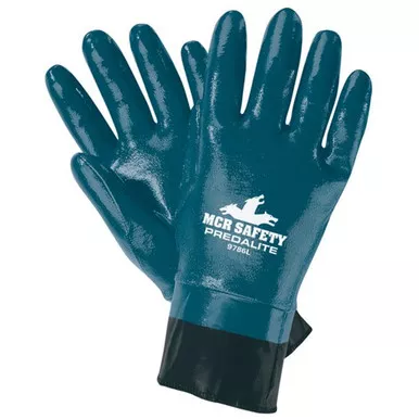 MCR Safety 9786 Predalite Fully Nitrile Coated Front & Back, Interlock Lined, ActiFresh Treated Work Gloves w/ Safety Cuff