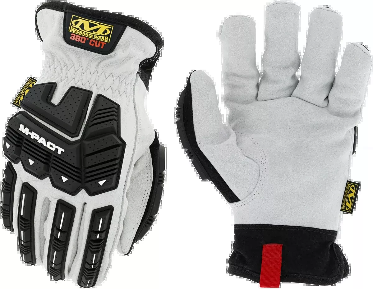 Mechanix Wear M-Pact Heavy Duty Driver Gloves, White DuraHide Leather, Small Elastic, LDMPHDX000