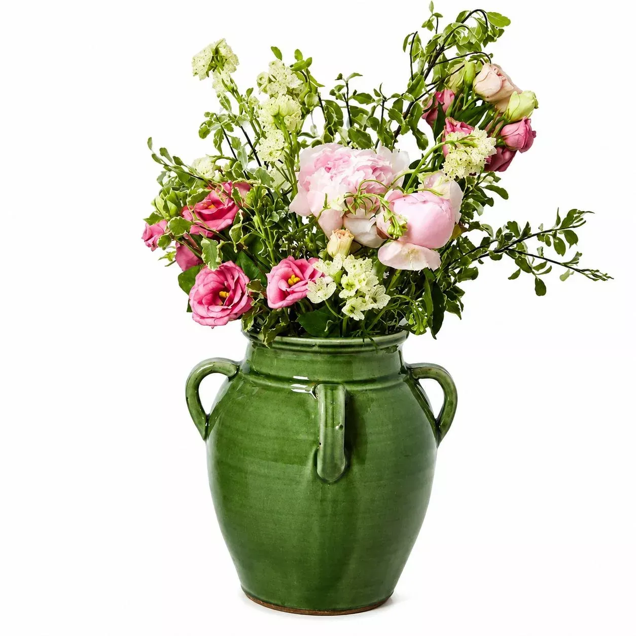 Mediterranean Four Handle Vintage Style Olive Jar