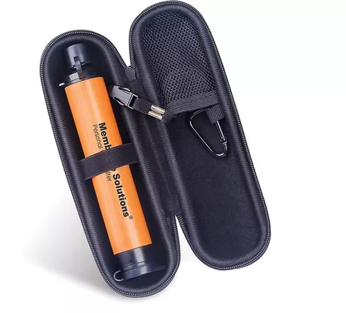 Membrane Solutions Water Filter Straw Orange with Case
