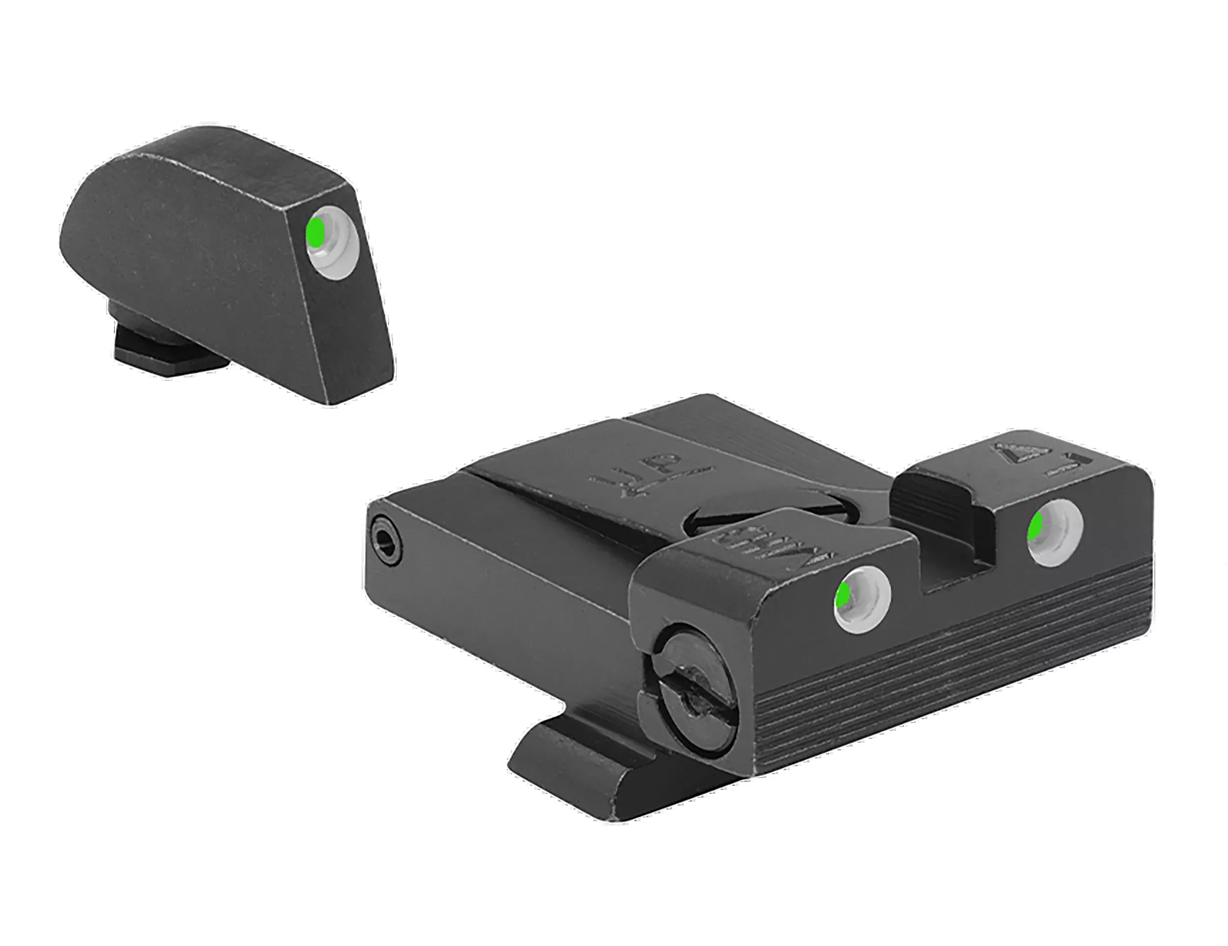 MEPRO USA LLC Tru-Dot Adjustable Night Sight Set for Glock, Green Tritium — 202243101