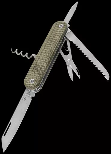 Mercury Duca 5 Burlap Micarta Penknife
