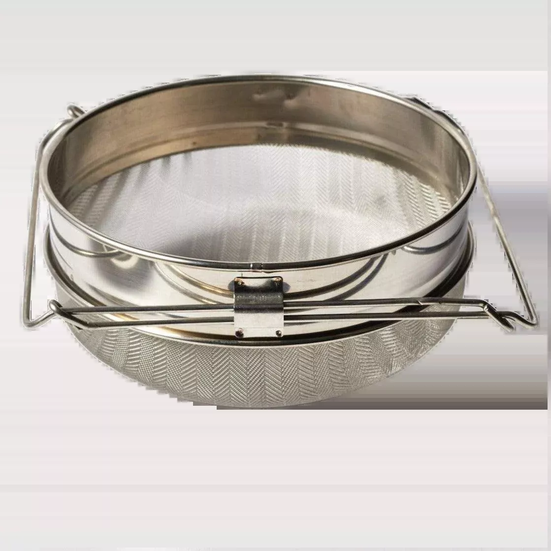 Metal Double Honey Strainer